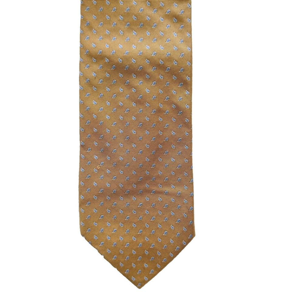 Brooks Brothers Makers 100% Silk Mens Tie Golden Paisley 3.75 x 59 EUC Preppy